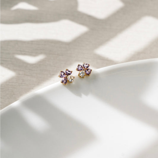 Amethyst Petal Studs